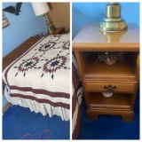 Vintage Ethan Allen Full Size Bed with Nightstand