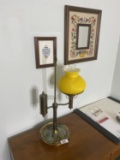 Nicer antique lamp with yellow shade