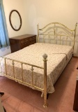 Queen Sized Brass Toned Bed