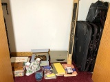 Suitcase, Projection Screen, Lock Box Missing Lock, Cook Books & More