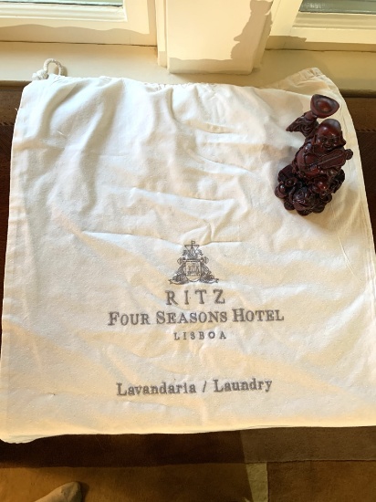 Ritz Four Seasons Hotel Laundry Bag & Buddha Statue