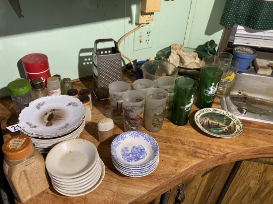 Group lot of misc. vintage glass and china