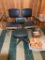 3 Vintage Chairs, Pair of Vintage Curtains, & Type Writing Table