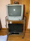 22 inch Viore Tv,  Sylvania Tv with DVD and VHS Combo, & TV Stand