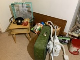 Contents of Up Stairs - Vintage Suitcases, Phone, Fan, Puzzles, Lamp and More
