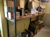 Contents of Basement Shelves - Fan, Household Items, Bumper Jack & More