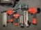 3 Husky Nailers - Finishing Nailer, Micro Pinner &, and Brad Nailer with Bag and Box of Nails