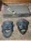 DVD Player and 2 Terracotta Masks