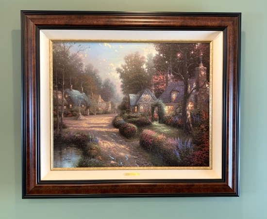 Limited Edition S/N Print on Canvas Cobblestone Lane I by Thomas Kinkade.