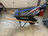 Truper Plastic Body Wheelbarrow with Contents