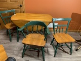 Painted Pine Drop Leaf Table and Chairs