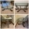 4 Piece Set Glass and Metal Coffee Table, 2 Side Tables and Entry Table