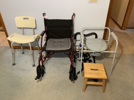 Wheel Chair, Shower Chair, Portable Toilet & More