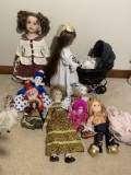 Assortment of Dolls and Clown Dolls.  See Photos
