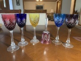 5 Hungarian Style Crystal Stemware with Matching Bell