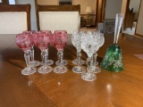 11 Total Ajka Hungarian Crystal Stemware with Matching Bell