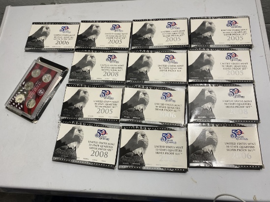 14 Silver State Quarters Sets in packaging