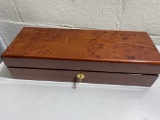 Nice wooden watch display box with key