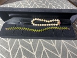 14k gold pearl and gemstone bracelets