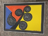 Vintage 1969 Alexander Calder Lithograph in frame