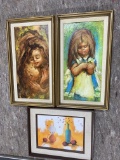 Group lot of three vintage art pieces