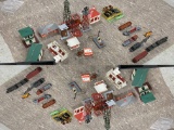 Group lot of Lionel, American Flyer Trains, scenery