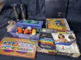 Group lot of misc. items including pool balls