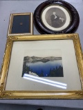 Hand tinted photograph of Crater Lake and more lot