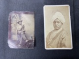 Old photos - cowboy tintype, Turban man CDV