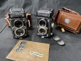 2 Antique ROlleiflex Cameras with cases
