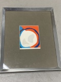Vintage Op Art Multi Color Screen Print in Frame