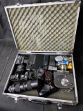Metal case and contents - cameras and lenses