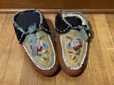 Pair of Woodland Native American Beaded Moccasins