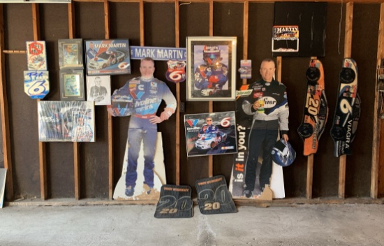 Group of Nascar Items, Pictures, Cutouts, Rugs and More