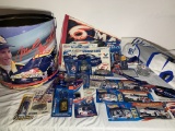 Group of Mark Martin Collectibles - Tin, Key Chains, Pennant, Hot Wheel Cars, Stickers & More