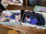 2 boxes of higher end doll clothing, boots etc