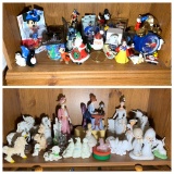 Two shelves of miniatures including Disney