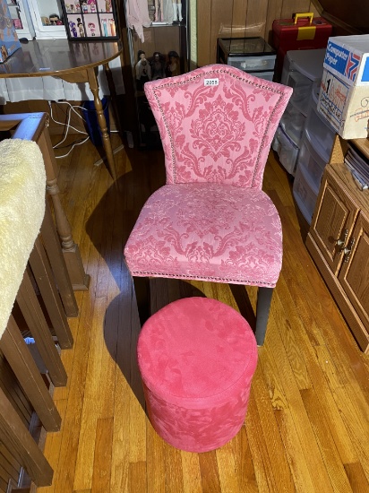 Fancy Pink Chair and stool