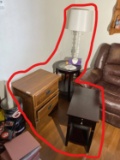 Cabinet, Lamp tables, floor lamp lot