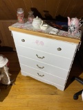 White and wood grain dresser