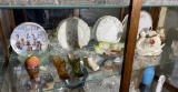 Shelf lot of assorted glass, chian