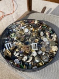 Old tin full of buttons lot