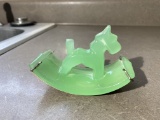 Green Glass Jadeite Scottie Dog Ink Blotter