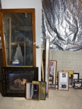 Mirror, framed art, NASCAR and more lot