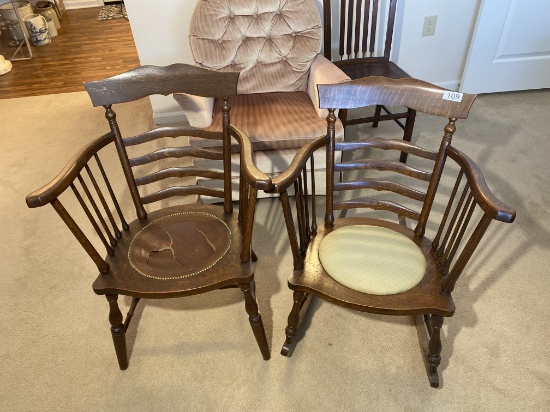 Pair of antique oak chairs