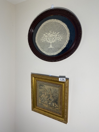 Framed Doily PLUS Tapestry piece