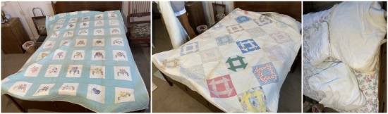 2 Vintage hand stitched quilts