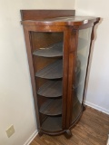 Antique Curved Glass China Cabinet