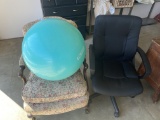 Two Chairs and an exercise ball lot