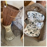 Wicker Chair, fruit basket etc